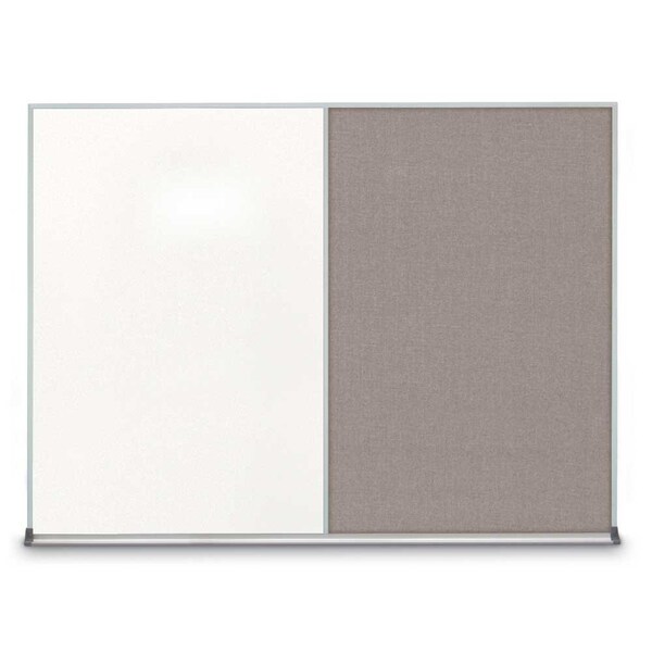 United Visual Products Triple Door Radius Corkboard, 72"X36", S UV8005-SATIN-CLOUD - main